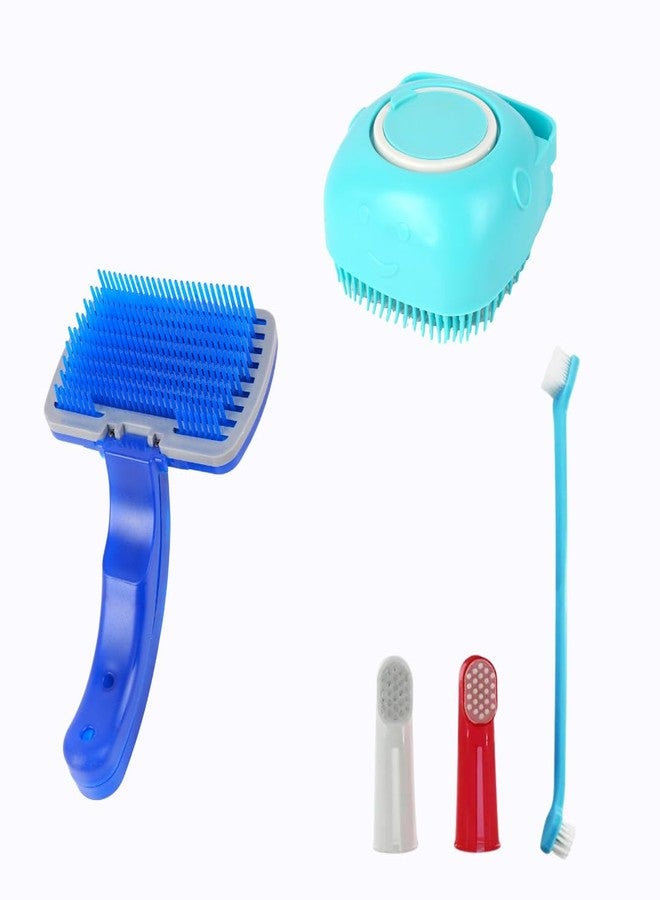 REGIIS Pet Grooming and Dental Care Kit - Brush, Scrubber, and Toothbrush Set for Pets, Pack of 3 - Image 1